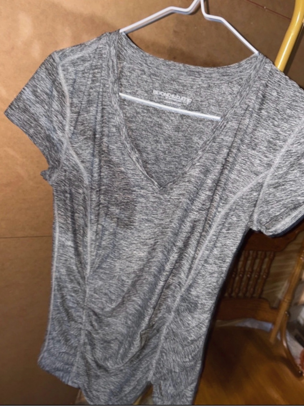 Gray Heather V-Neck Women's Top maternity